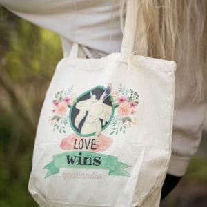 "Love Wins" canvas tote bag