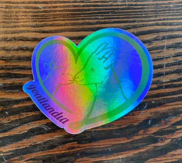 Hologram Heart-Shaped Logo Sticker