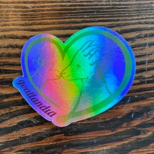 Hologram Heart-Shaped Logo Sticker