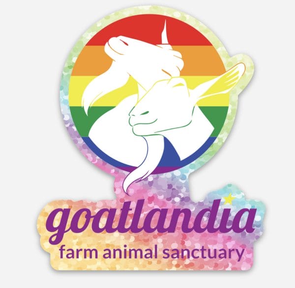 NEW! PRIDE Goatlandia glitter rainbow sticker (diecut)